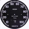 ABARTH-JAEGER rev counter face Ø 120mm, scale: 10,000 RPM.